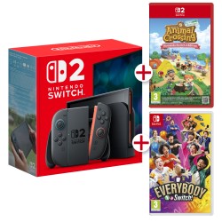 CONSOLA NINTENDO SWITCH 2 + ANIMAL CROSSING SWITCH 2 + EVERYBODY 1 2 SWITCH
