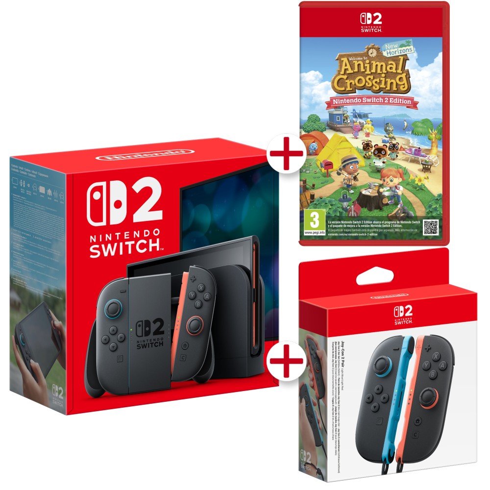 CONSOLA NINTENDO SWITCH 2 + JUEGO ANIMAL CROSSING NINTENDO SWITCH2 EDITION + PAREJA JOYCON 2 VERSIÓN ESPAÑOLA GARANTÍA EUROPEA