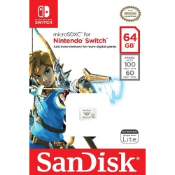 TARJETA MICRO SDXC SANDISK 64GB PARA NINTENDO SWITCH OFICIAL ZELDA NO COMPATIBLE CON SWITCH 2