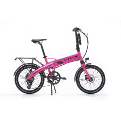 BICICLETA ELÉCTRICA PLEGABLE IBIZA RAINBOW PINK PANTHER LITTIUM COLOR ROSA CON BATERÍA DE 10,4 AH Y ACCESORIOS GARANTÍA EUROPEA