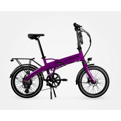 BICICLETA ELÉCTRICA PLEGABLE IBIZA RAINBOW DEEP PURPLE LITTIUM COLOR VIOLETA CON BATERÍA DE 10,4AH Y ACCESORIOS GARANTÍA EUROPEA