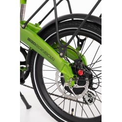 BICICLETA ELÉCTRICA PLEGABLE  IBIZA RAINBOW GREEN PEACE LITTIUM COLOR VERDE CON BATERÍA DE 10,4 AH Y ACCESORIOS GARANTÍA EUROPEA