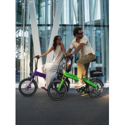 BICICLETA ELÉCTRICA PLEGABLE  IBIZA RAINBOW GREEN PEACE LITTIUM COLOR VERDE CON BATERÍA DE 10,4 AH Y ACCESORIOS GARANTÍA EUROPEA