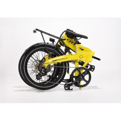 BICICLETA ELÉCTRICA PLEGABLE IBIZA RAINBOW YELLOW STONE LITTIUM COLOR AMARILLO CON BATERÍA DE 10,4 AH Y ACCESORIOS GARANTÍA EU