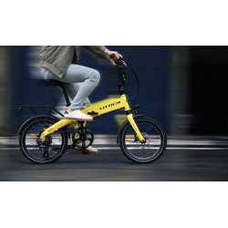 BICICLETA ELÉCTRICA PLEGABLE IBIZA RAINBOW YELLOW STONE LITTIUM COLOR AMARILLO CON BATERÍA DE 10,4 AH Y ACCESORIOS GARANTÍA EU