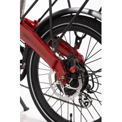 BICICLETA ELÉCTRICA PLEGABLE IBIZA RAINBOW RED CHILI LITTIUM COLOR ROJO Y BATERÍA CON DE 10,4 AH Y ACCESORIOS GARANTÍA EUROPEA