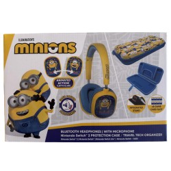 PACK MINIONS AURICULARES BLUETOOTH CON MICRÓFONO Y FUNDA PROTECTORA PARA NINTENDO SWITCH 2 NINTENDO SWITCH SWITCH LITE