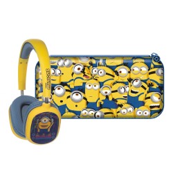 PACK MINIONS AURICULARES BLUETOOTH CON MICRÓFONO Y FUNDA PROTECTORA PARA NINTENDO SWITCH 2 NINTENDO SWITCH SWITCH LITE