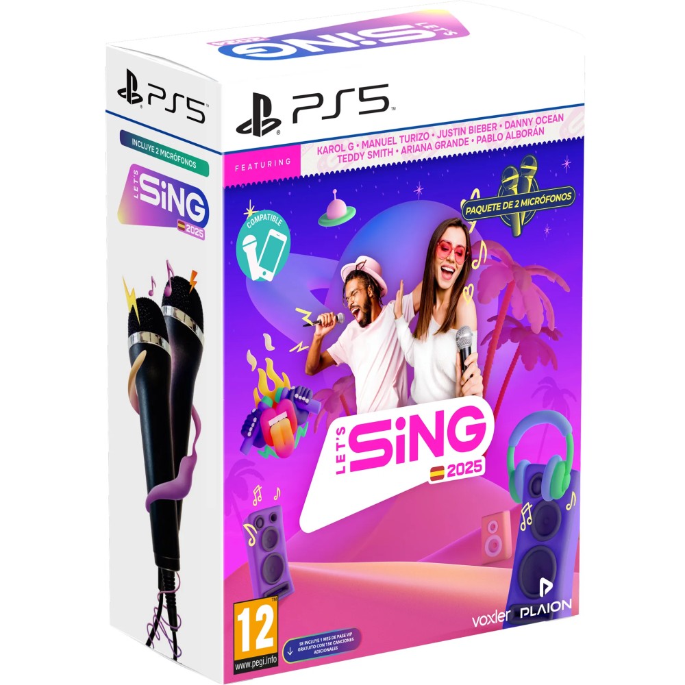 LET´S SING 2025 PS5 JUEGO FÍSICO +.2 MICRÓFONOS PARA PLAYSTATION 5 VERSIÓN ESPAÑOLA GARANTÍA EUROPEA EU WARRANTY