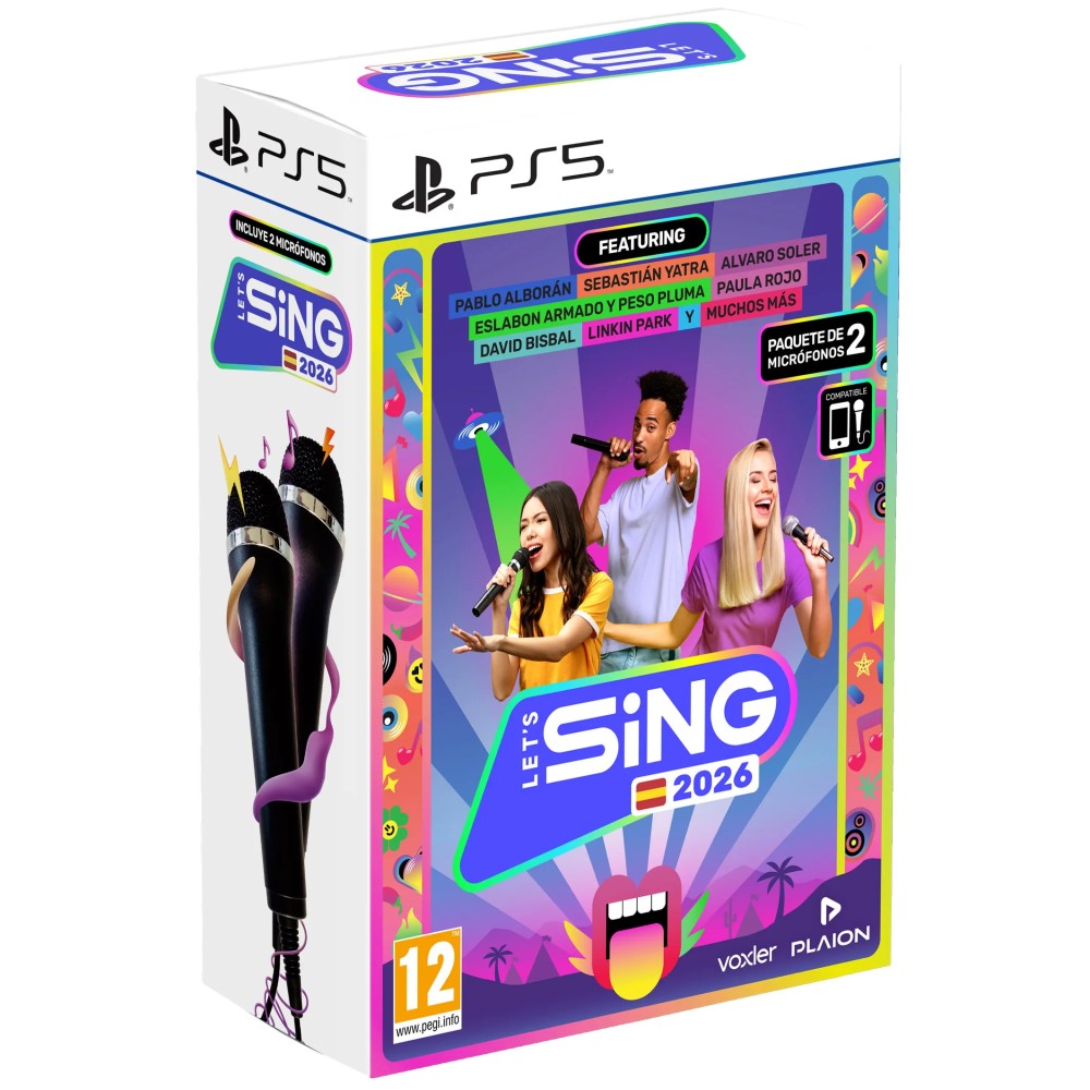 PREVENTA LET´S SING 2026 + 2 MICRÓFONOS PS5 JUEGO FÍSICO PARA PLAYSTATION 5 VERSIÓN ESPAÑOLA GARANTÍA EUROPEA EU WARRANTY