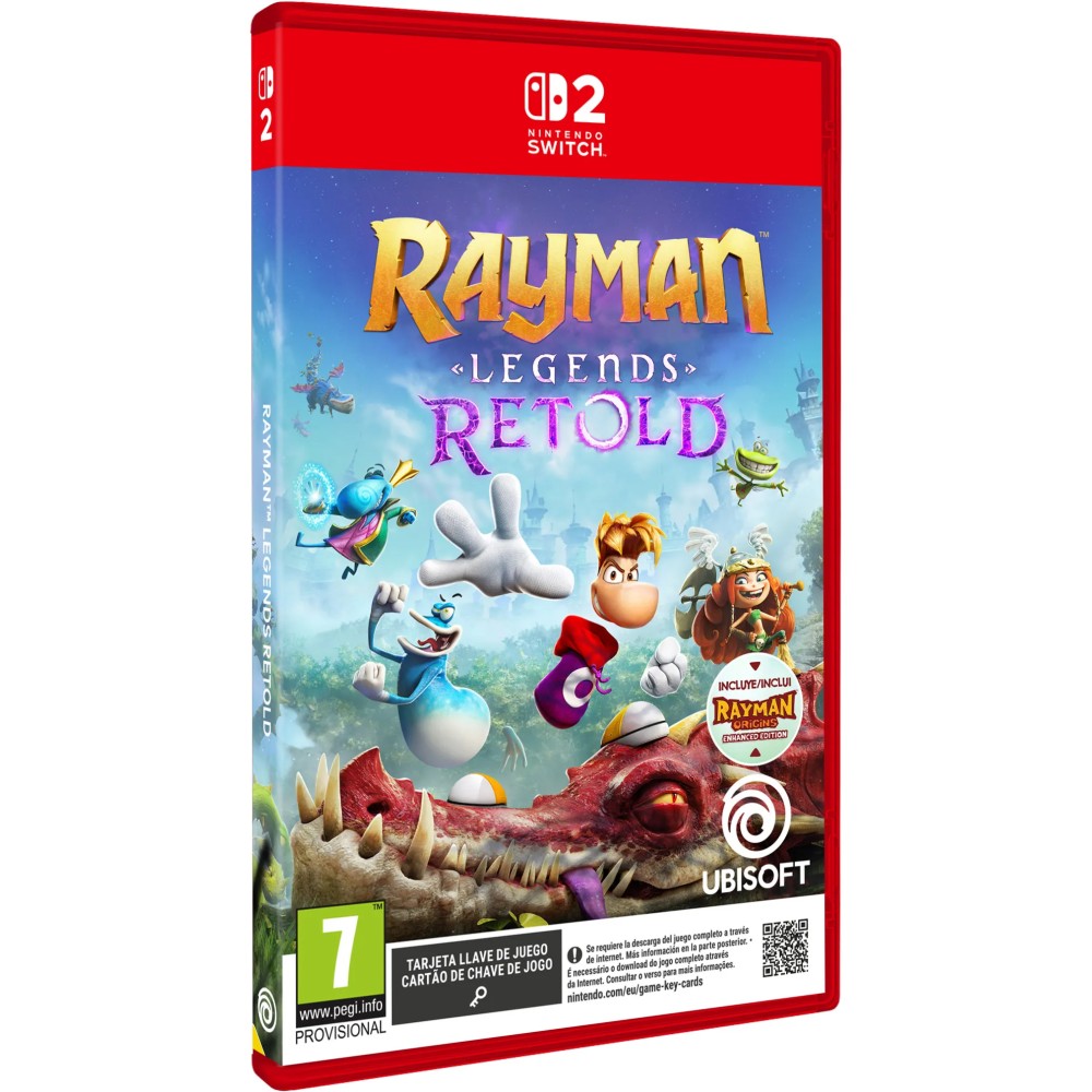 PREVENTA RAYMAN LEGENDS RETOLD SWITCH2 TARJETA LLAVE DE JUEGO PARA NINTENDO SWITCH 2 VERSIÓN ESPAÑOLA GARANTIA EUROPEA WARRANTY