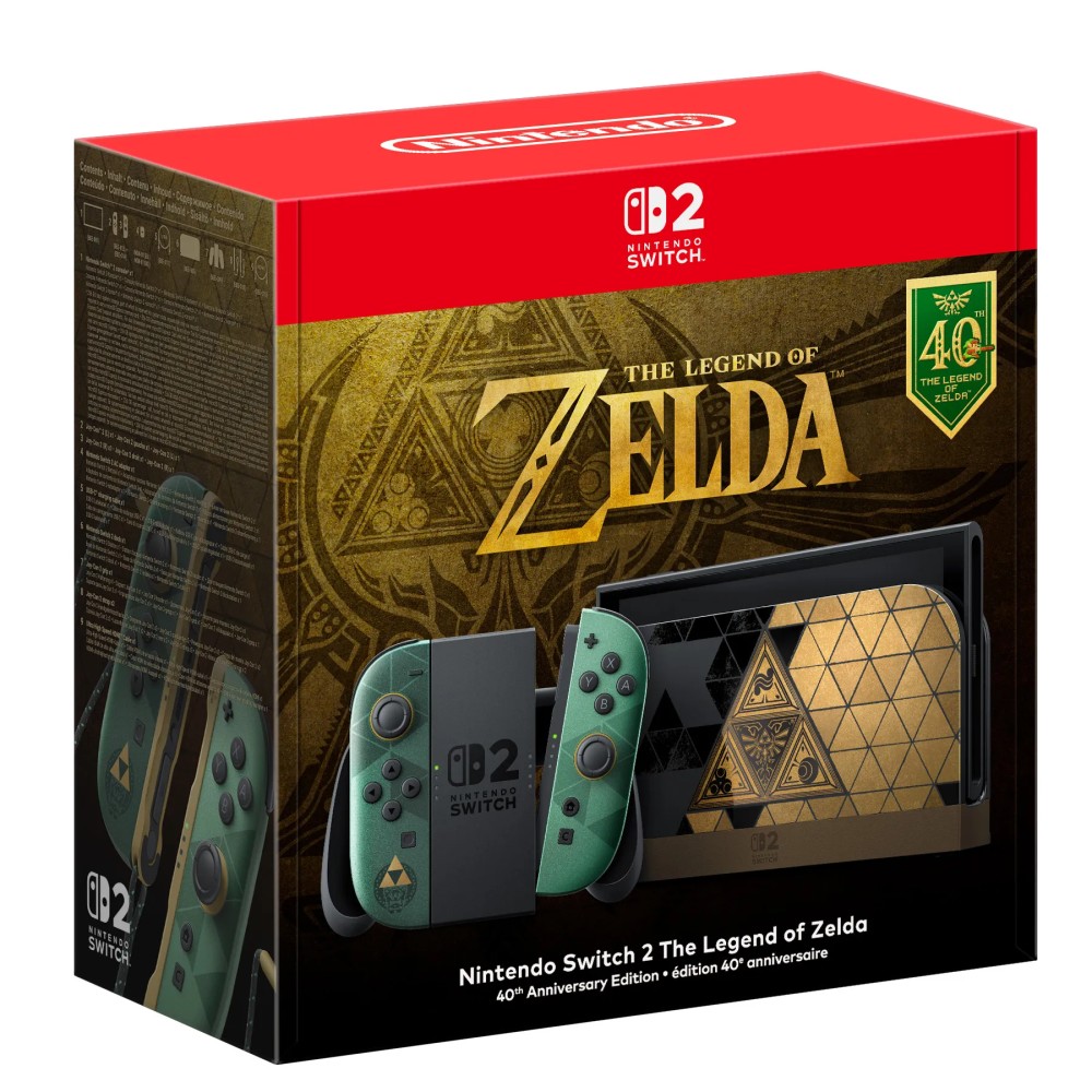 PREVENTA CONSOLA NINTENDO SWITCH 2 EDICIÓN ESPECIAL ZELDA 40 ANIVERSARIO VERSIÓN ESPAÑOLA GARANTÍA EUROPEA EUROPEAN WARRANTY